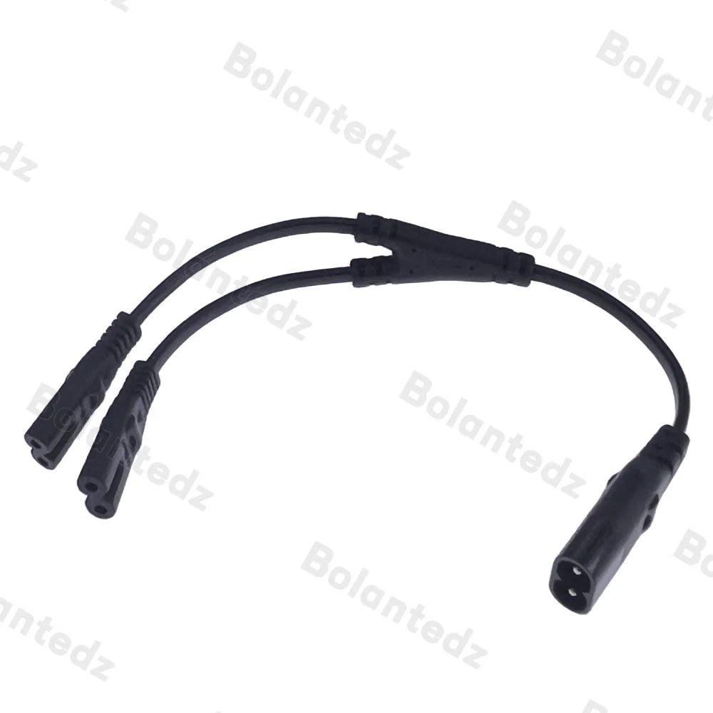 1PC IEC 320 C8 2Pin Male to 2 x C7 Female Y Split Power Cable About 28CM IEC 320 C7 to C8 extension cords C8 male to C7 female