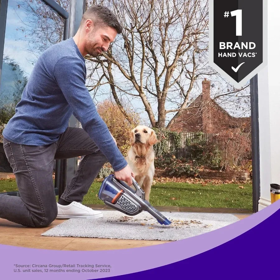dustbuster furbuster Pet Hair Vacuum with Motorized Pet Hair Brush, Handheld Vacuum Cordless for Home and Car, Rechargeable, Po
