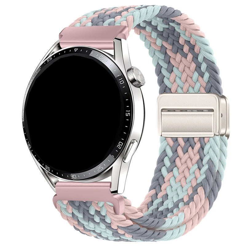 18/20/22 Braided Loop for Garmin Venu/3/3s/Forerunner 265S/265/645 Band Elastic Wristband Magnetic Buckle for Garmin VivoMove3