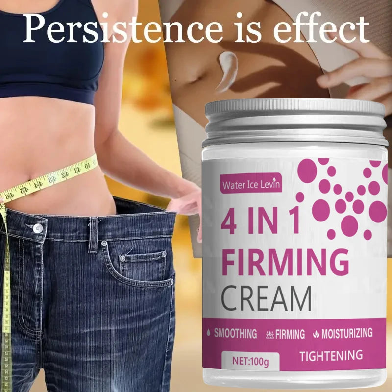 4 in 1 Firming Cream with Hyaluronic Acid, Ginger Oil & Shea Oil, Moisturizes, Firms, Smooths & Tightens for Elastic Skin