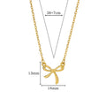 Stainless Steel Bowknot Lucky Necklace For Women Gold Color Korean Necklaces Female Aesthetic Choker Jewelry Daily Accessories
