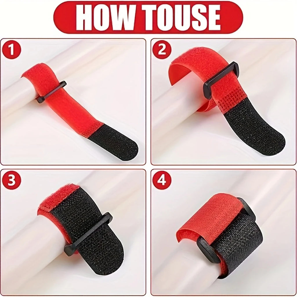 10/20pcs Fishing Rod Tie Holder Strap Suspender Fastener Hook Loop Ties Belt Fishing Rod Strapping Wrap Band Outdoor Fish Tool