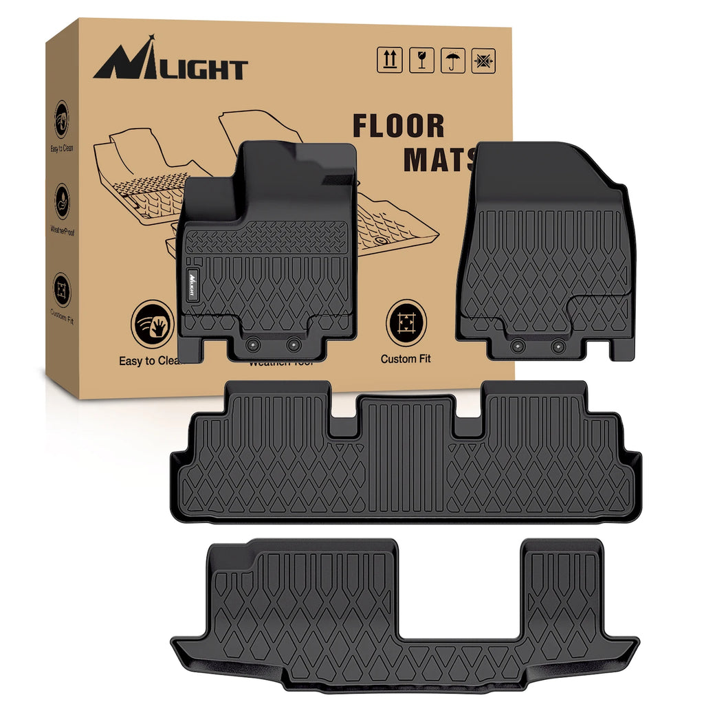 Nilight Custom Fit TPE Floor Mats All Weather Waterproof Heavy Duty Car Floor Liners for Nissan Altima 2007-2025 Rogue 2014-2025 Pathfinder 2013-2025 Murano 2019-2025 Sentra 2014-2025 Titan Titan XD Frontier Ariya Kicks Armad