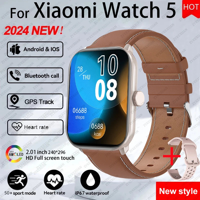 Watch 5 Global Version Smartwatches Men Women HD AMOLED Screen Heart Rate Waterproof Bluetooth Call GPS Track Sports Smart Watch
