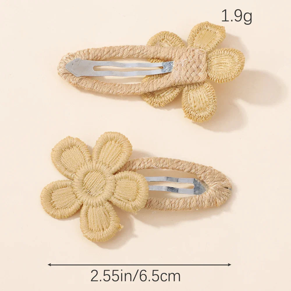 6Pcs/Set Cute Daisy Flower Hair Clips for Baby Girls Lovely Bang Side Clip Hairpins Princess Barrette Kid Hair Accessories