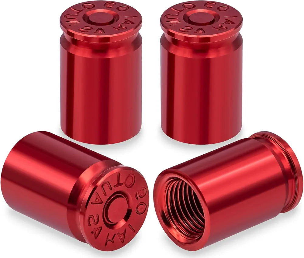 4PCS Bullet Shell Tire Valve Stem Caps, Aluminum Alloy Car Air Stem Cap for Cars, SUV, Trucks, Bikes, Motorcycles, Bicycles
