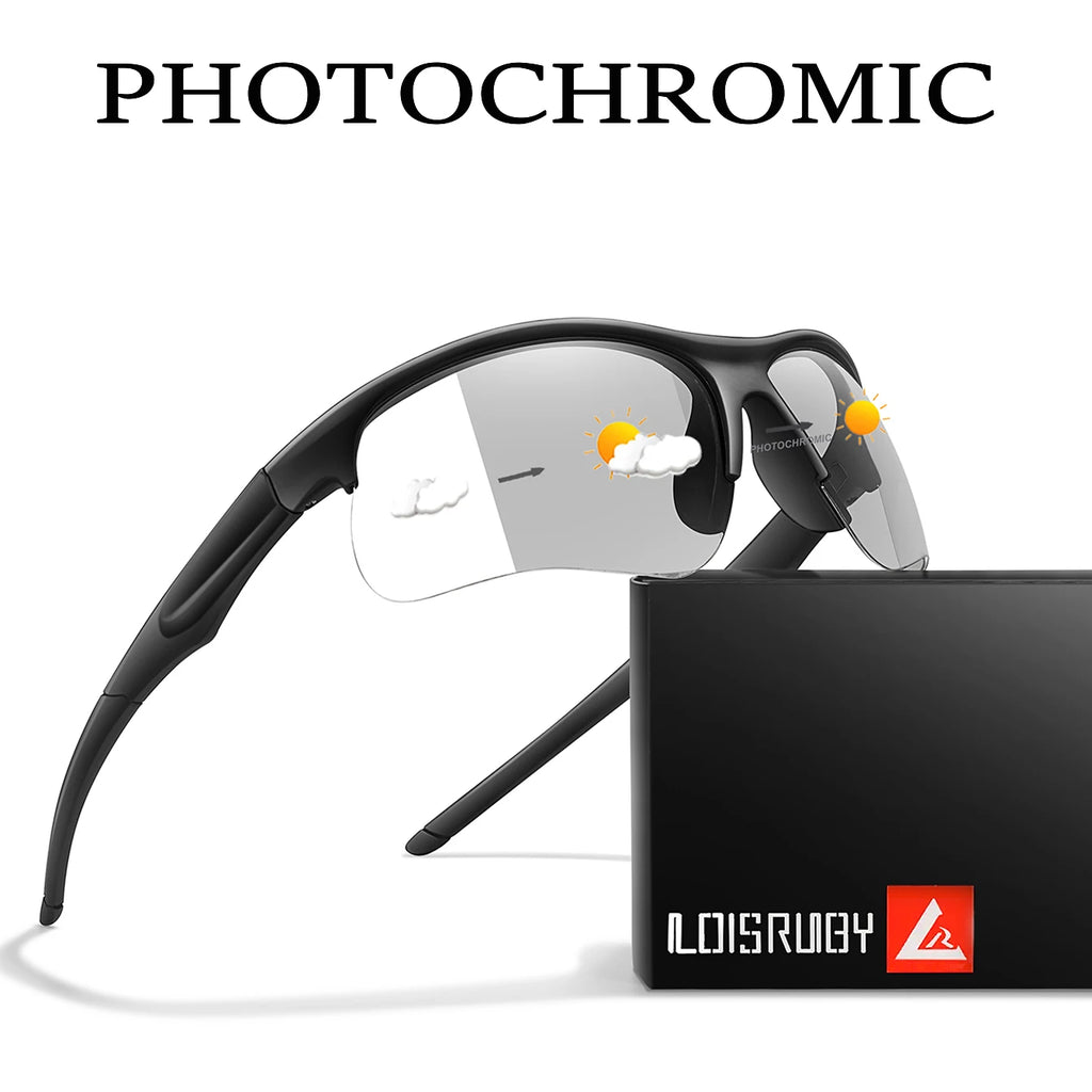 Trendy Style Photochromic Sunglasses For Men Women Outdoor Mtb Bicycle Cycling Runnging Eyewear Sports Bike Windproof Goggles