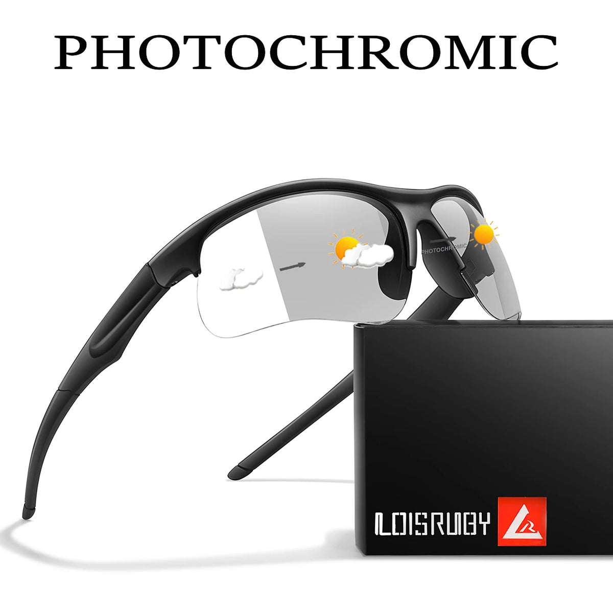 Trendy Style Photochromic Sunglasses For Men Women Outdoor Mtb Bicycle Cycling Runnging Eyewear Sports Bike Windproof Goggles