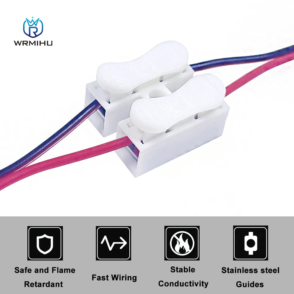 CH-2 3CH Cable Wire Connector Fast Wiring Terminals Welding Quick Spring Clamp Wire Quick Connector No Screw Terminal Block 2/3P