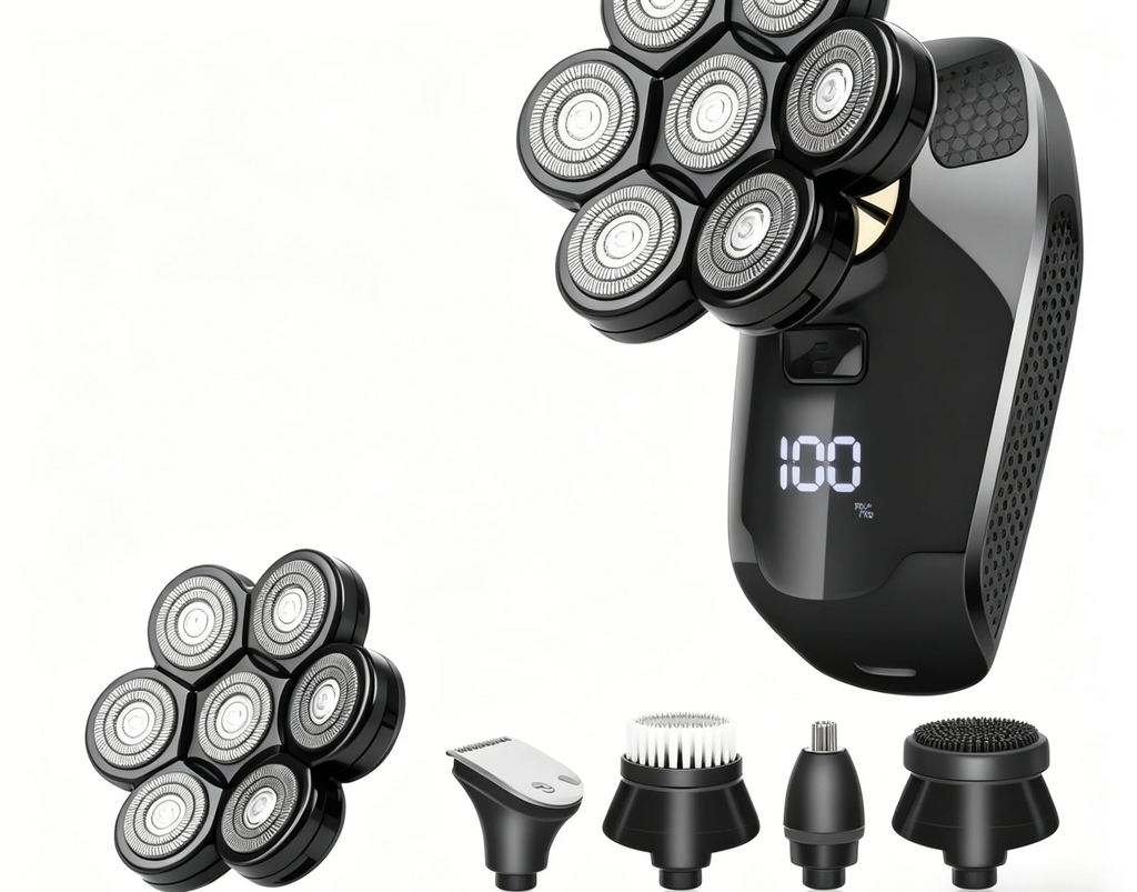 Men's Electric Shaver Multifunctional Bald Head Shaver Rechargeable Beard Razor Portable Shaving Machine for Men Daily Grooming