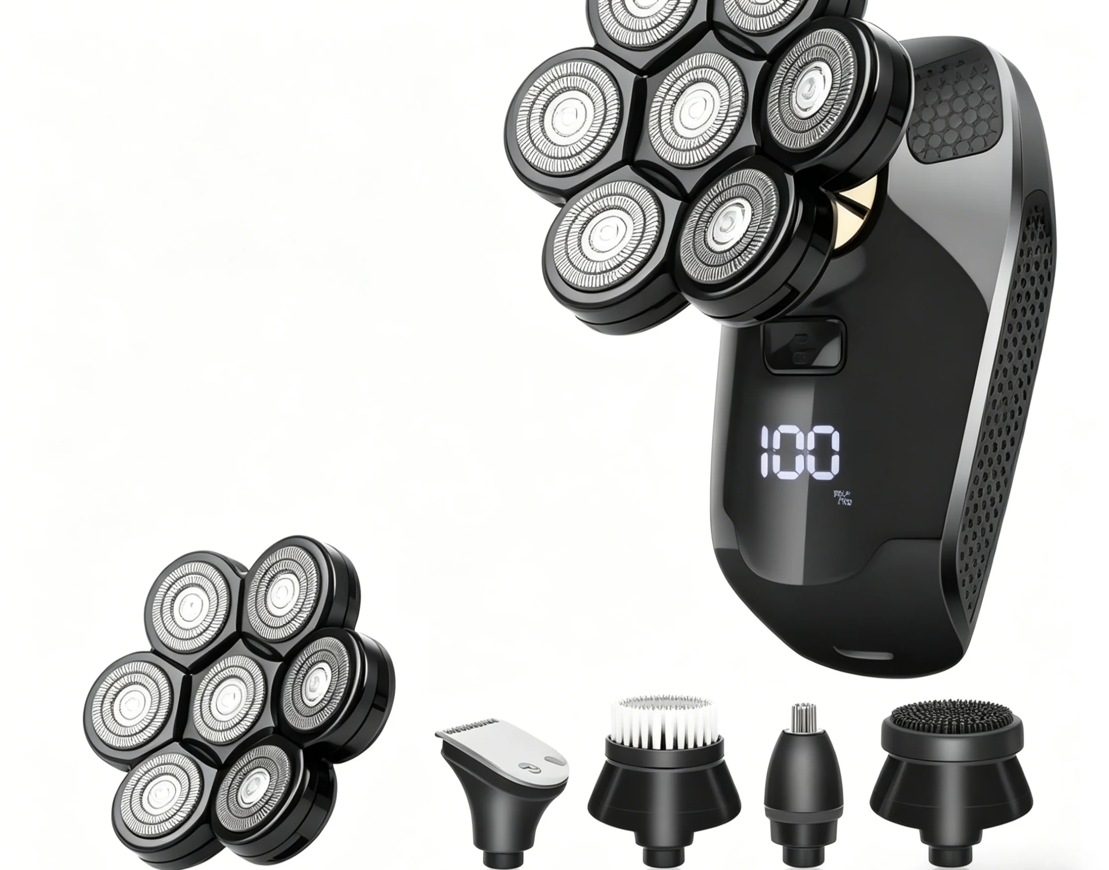 Men's Electric Shaver Multifunctional Bald Head Shaver Rechargeable Beard Razor Portable Shaving Machine for Men Daily Grooming
