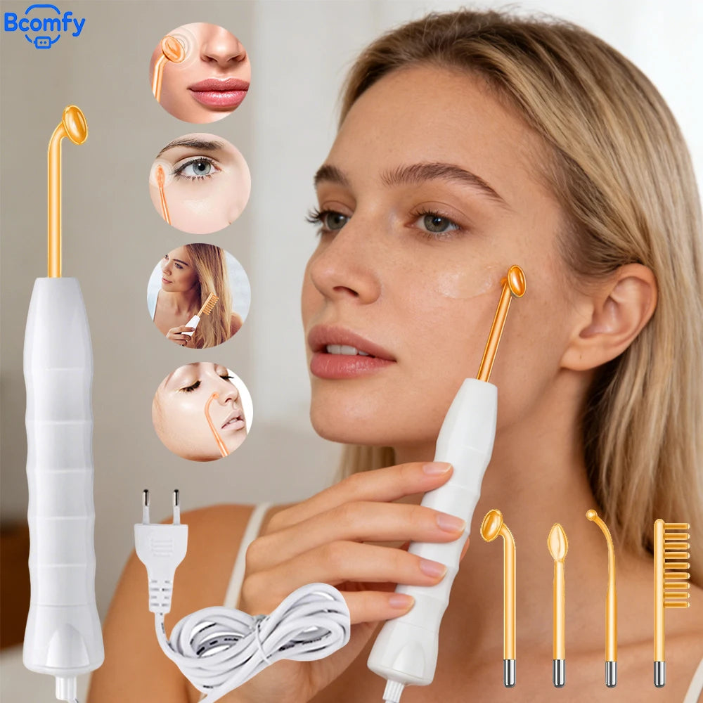 Handheld Electric Skin Therapy Wand 4-in-1 Facial Beauty Tool for Acne Treatment Massage Skin Tightening Wrinkle Reduction