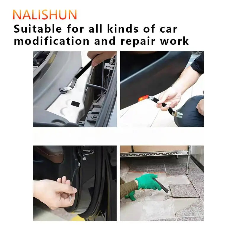 Car Audio Removal Tool Skid Plate Stainless Steel Plastic Door Plate Removal Rubber Buckle Skid Plate Driver 7pcs Set