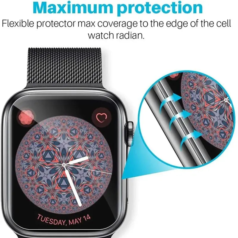 5PCS Protection Film for Apple Watch 9 5 6 SE 40mm 44mm 41mm 45mm Screen Protector for Apple Watch 5 6 7 8 9 41mm 45mm 40mm 44mm