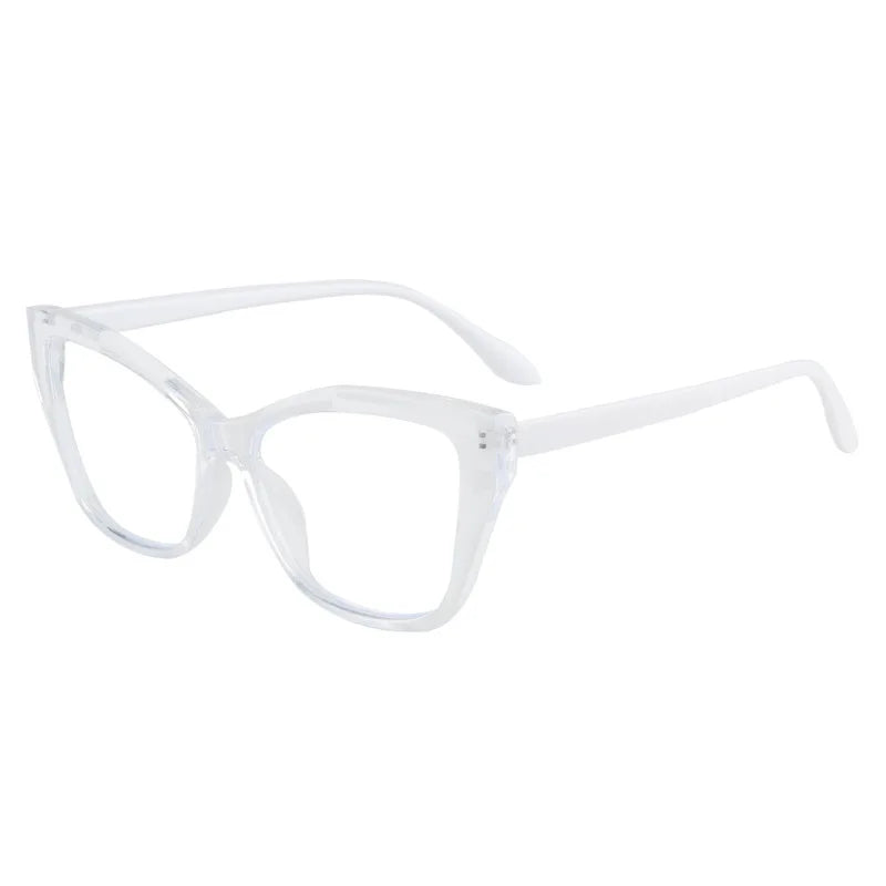 Vintage Contrast Cat Eye Glasses, Trendy Viral Style, Versatile For Commute, Blue Light Blocking Non-Prescription Eyewear 869