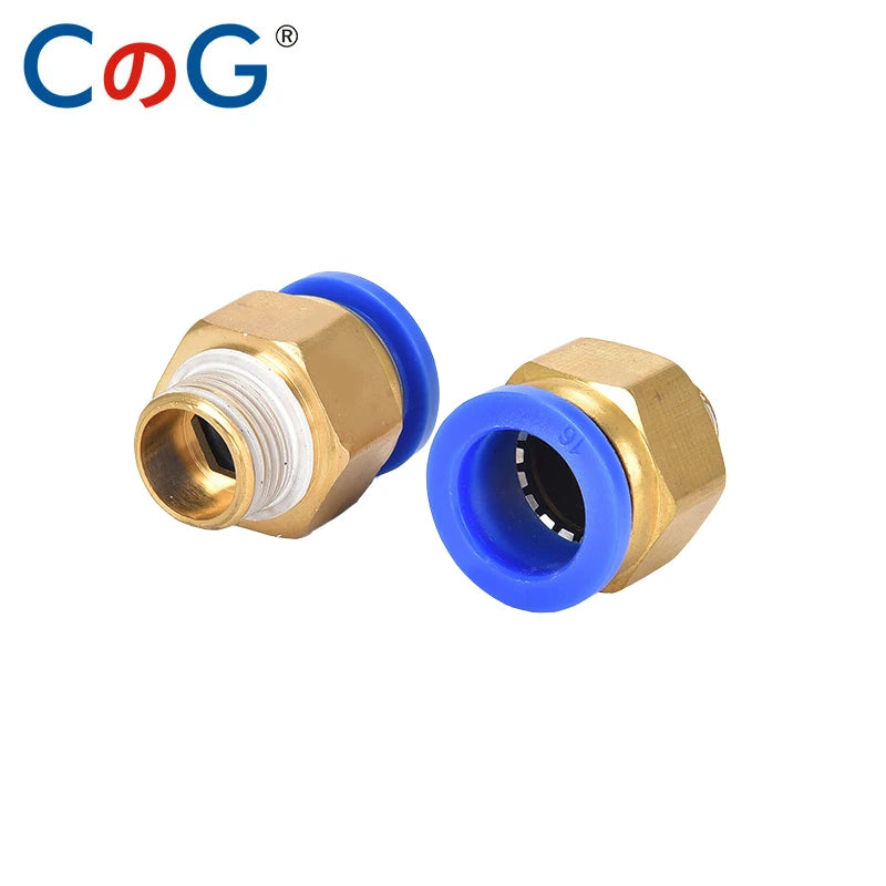 10PCS PC Pneumatic Fitting Air Quick Connecors Fitttings PC 4/6/8/10mm Thread 1/8" 1/4" 3/8" 1/2" Hose Quick Couplings