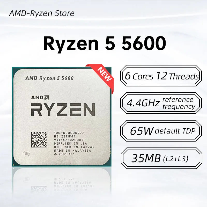 New！ Amd Ryzen R5 5600 3.5 Ghz 6-Core 12-Thread Cpu Processor Socket Am4