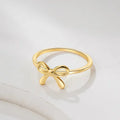 Minimalist Cute Gold Color Stainless Steel Bow Rings for Women Waterproof Butterfly Finger Ring Wedding Aesthetic Jewelry Gifts