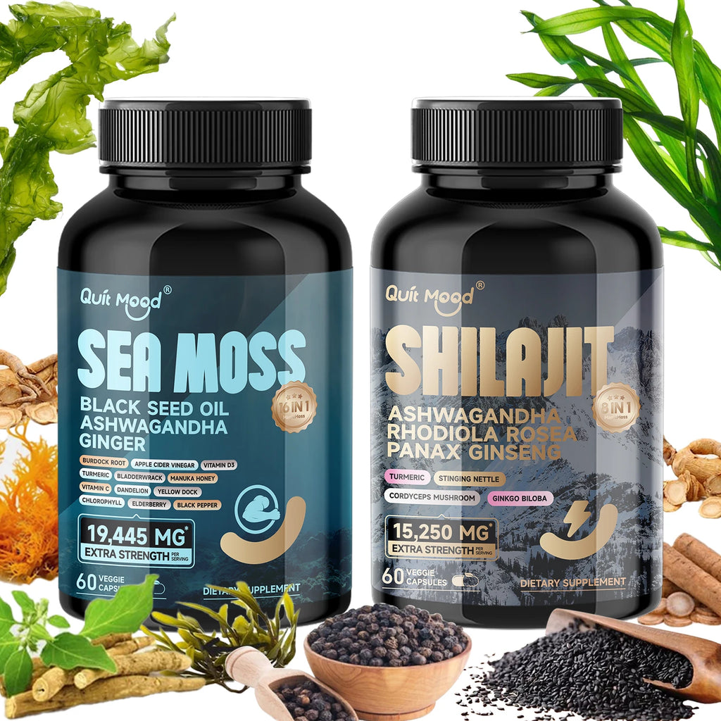 Shilajit 9000 Panax Ginseng 1500MG Ashwagandha 2000MG Rhodiola Rosea 1000MG, Turmeric 500MG, Gingko Biloba 500MG, Stinging Nettl