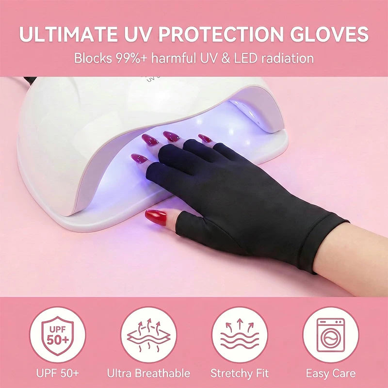 High-Quality Nail Art Glove UV Protection Glove Anti UV Radiation Protection Gloves Protecter For Nail Art Gel UV LED Lamp Tool