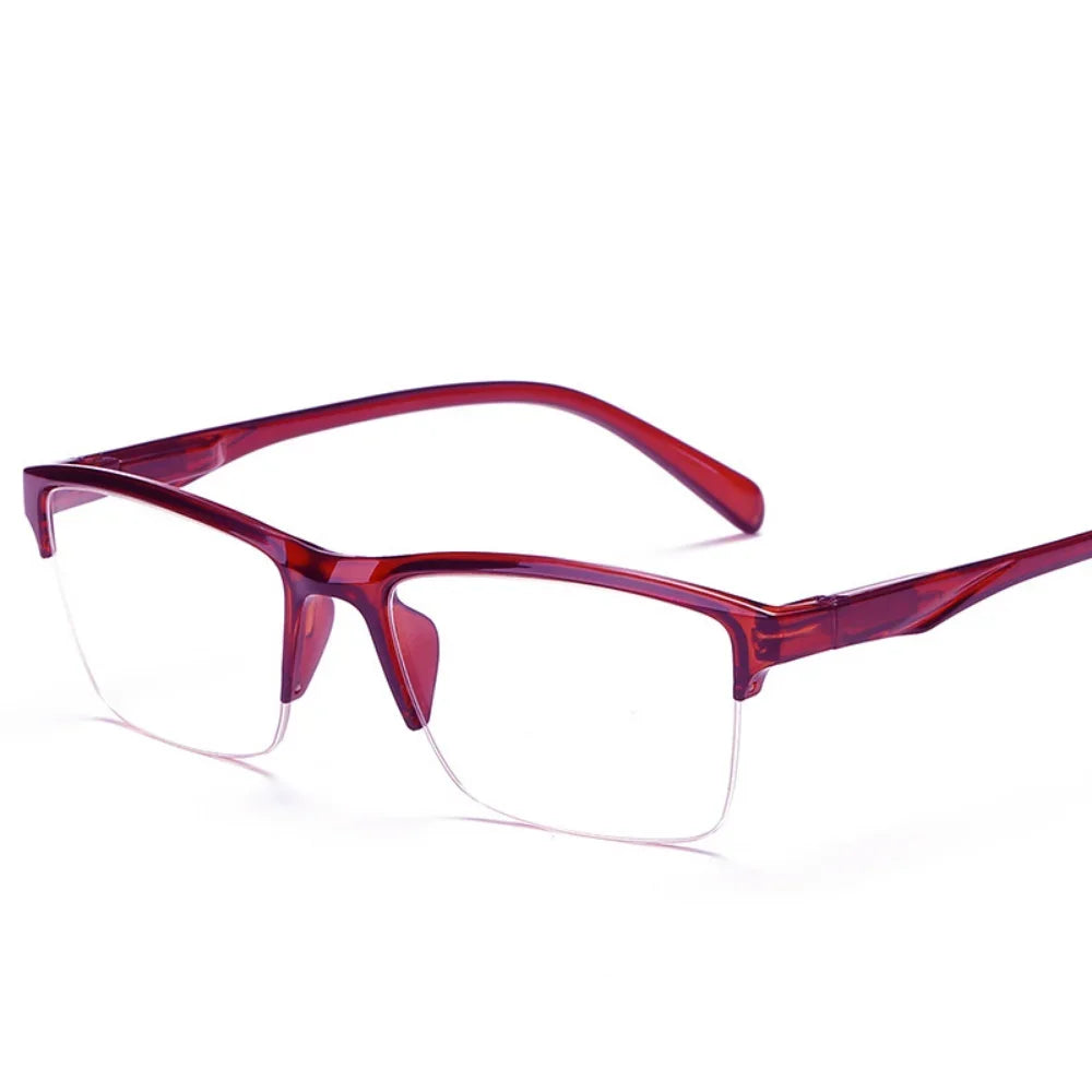 Square Reading Glasses Ultralight Half Frame Presbyopic Eyeglasses Men Women +0.25 0.5 0.75 1 1.25 1.5 1.75 2 2.25 2.5 2.75 3.0
