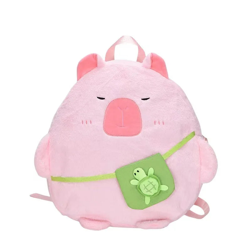 Kawaii Capybara Plush Backpack for Women Versatile Cartoon Funny Capibala Crossbody Bag aLrge Capacity Tote Bag