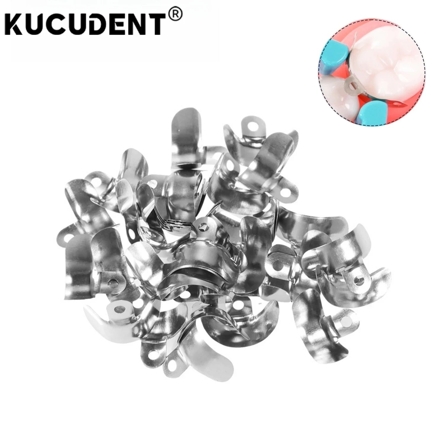 50/100Pcs Dental Sectional Matrix Bands 3.5-6.5mm Pre-Contoured Metal Matrices for Posterior Teeth Restoration Dentistry Tools