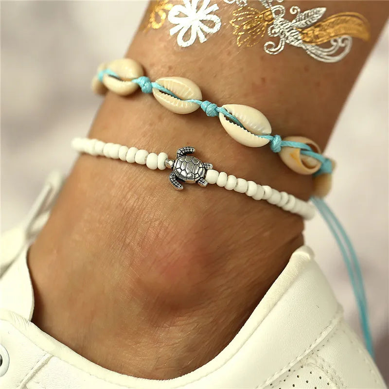 New Beads Starfish Anklets For Women Beach Anklet Leg Bracelet Handmade Bohemian Foot Chain Boho Summer Beach Jewelry