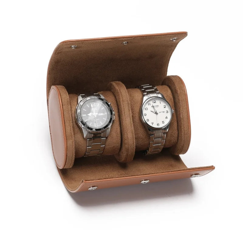 Embers Leather Watch Roll 1 2 3 Slots Luxury Genuine Watch Storage Box Travel Bag Watch Case Gift Box Watch Pouch