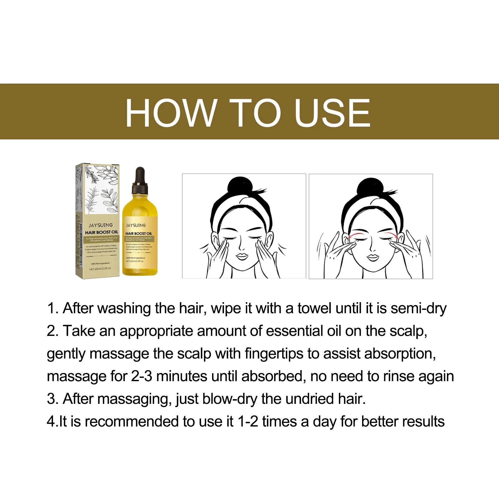 Rosemary Hair Boost Oil Strengthen Thicken Smooth Hair Improve Frizz Prevent Baldness Nourishing Scalp Repair Dense Hair Serum
