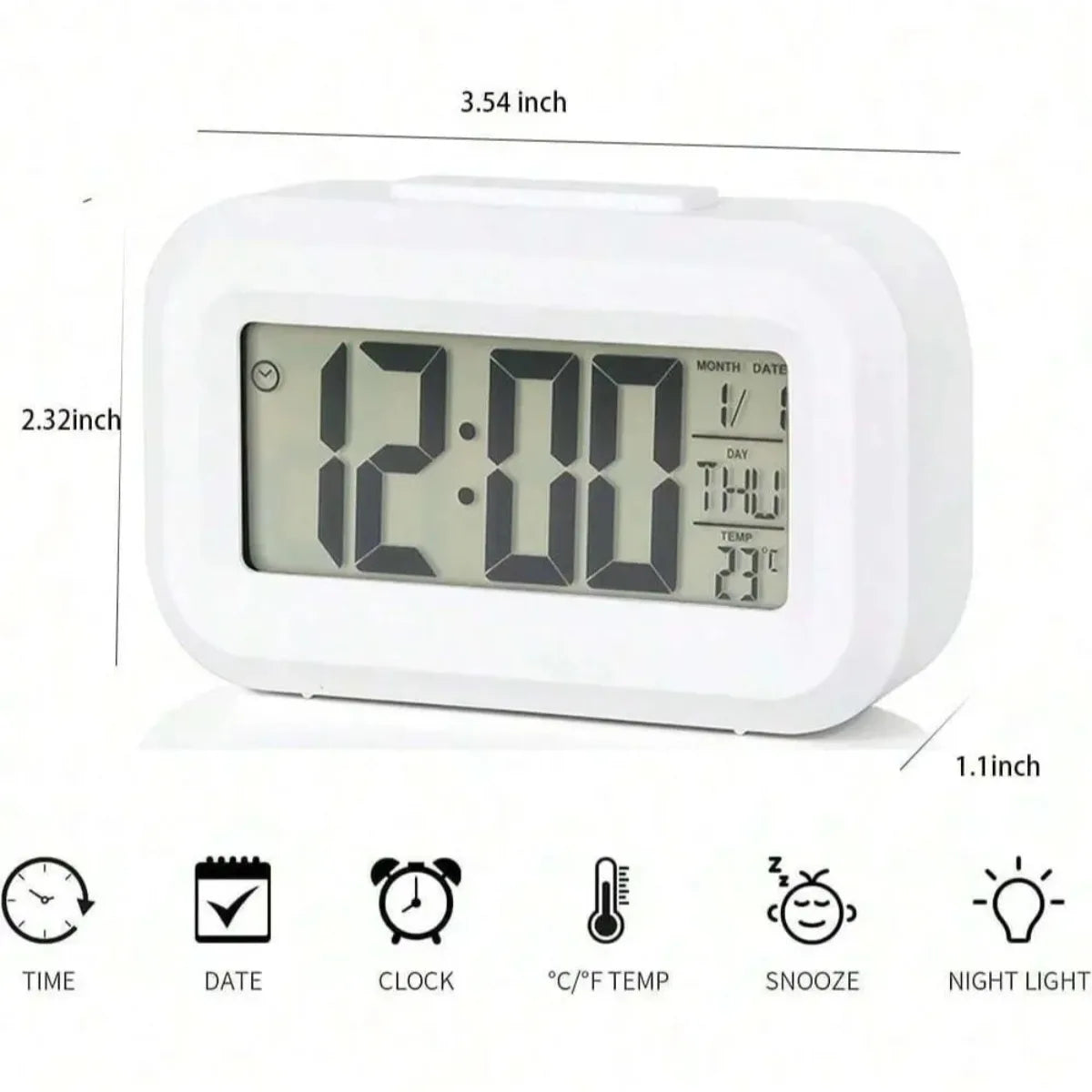 LED Digital Alarm Clock Backlight Snooze Data Time Calendar Desktop Multifunction Electronic Backlight Table Clock
