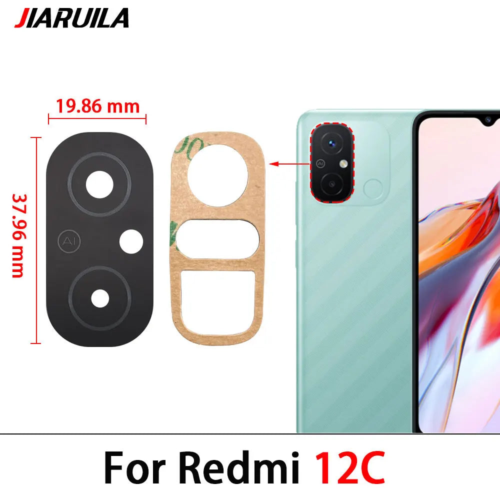 2PCS，NEW Back Rear Camera Glass Lens with Sticker Replacement Repair For Xiaomi Redmi Note 11T 11 10T 5G 10S 10 Pro Plus 5G