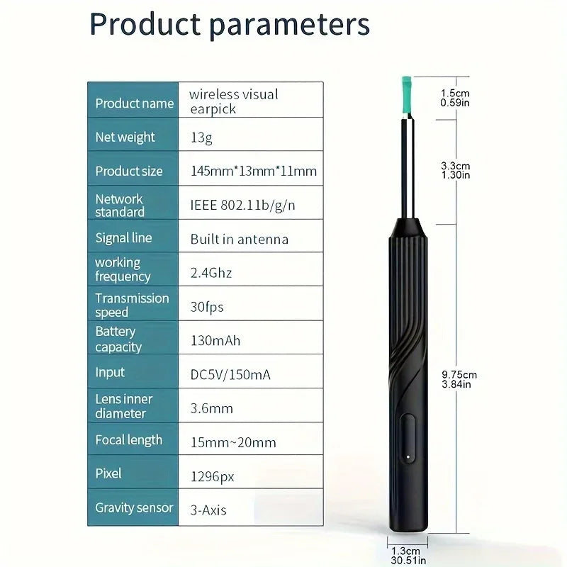 Visual Ear Wax Cleaner with Camera Safe Earwax Removal Endoscope with Camera Luminous Otoscope Ear Cleaning Tools Ear Care