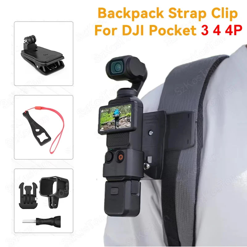Backpack Strap Clip 360 Degree Rotation Hat Belt Clamp Mount For DJI Osmo Pocket 3 4 4 Pro Action Camera Accessories