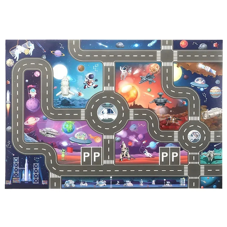 Baby Play Mat City Traffic Road Map Mat Carpet City Car Parking Lot Roadmap Traffic Signs Baby Climbing Playing Mat Game