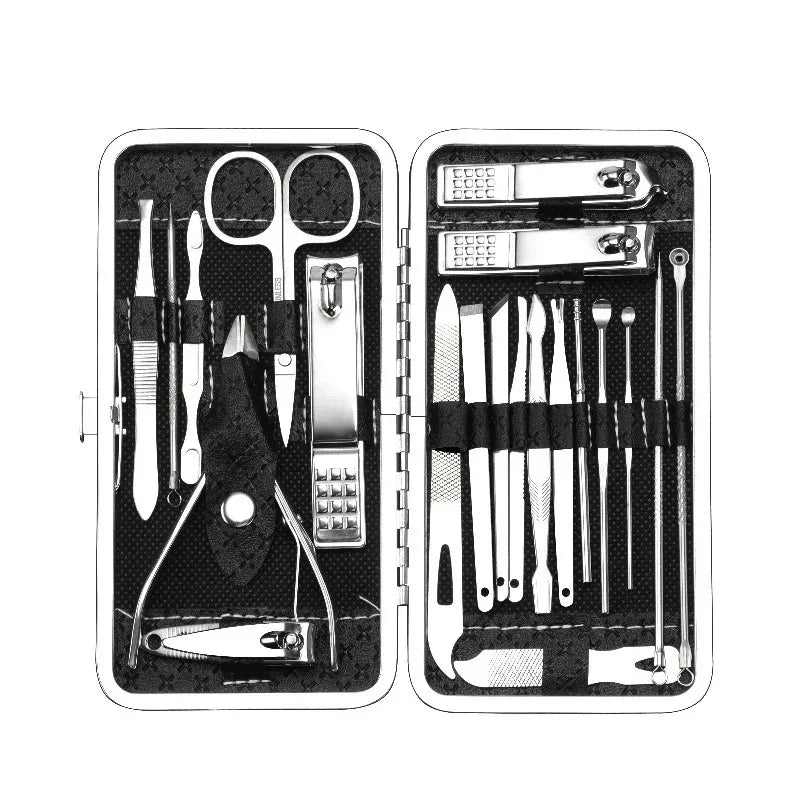 19 Pieces Nail Care Set, Nail Clippers Dead Skin Remover Angled Scissors Household Manicure Tools