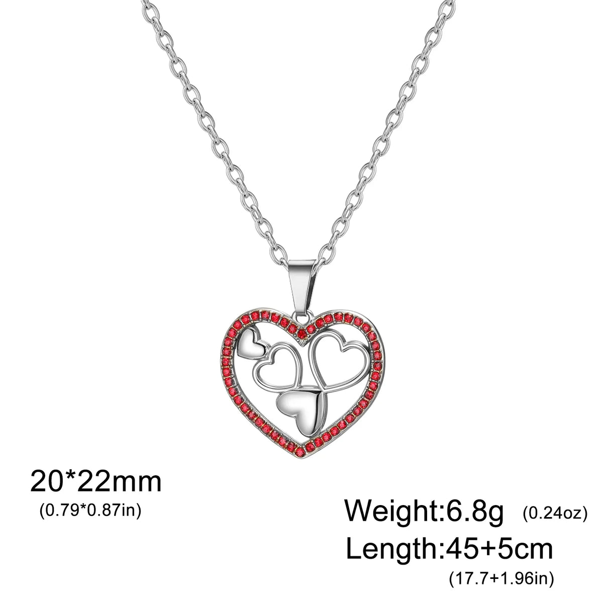 Skyrim Sweet Love Heart Zircon Pendant Necklace Stainless Steel Gold Color Minimalist Choker Fashion Jewelry Birthday Gift