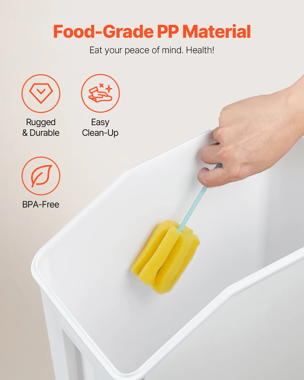 VEVOR 4pcs Rice Storage Container Large Dog Food Dispenser Bin, Kitchen Ingredient Grain Cereal Bin Pet food Containers