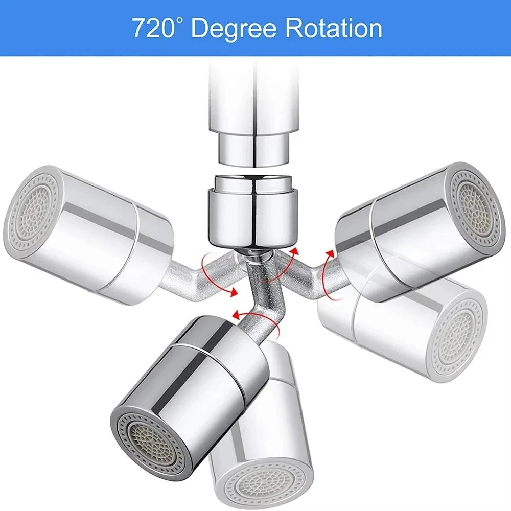 720° Universal Rotating Faucet Aerator Splash Proof Water Saving Extender ABS Bathroom Sink Nozzle Adapter Multi-D
