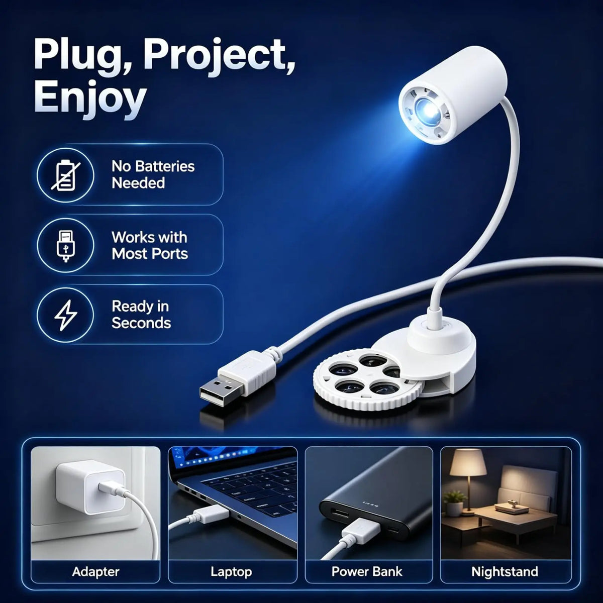 Mini USB Galaxy Star Projector Light 360° Adjustable Night Light Atmosphere Lights For Bedroom Romantic Night Birthday Party Use