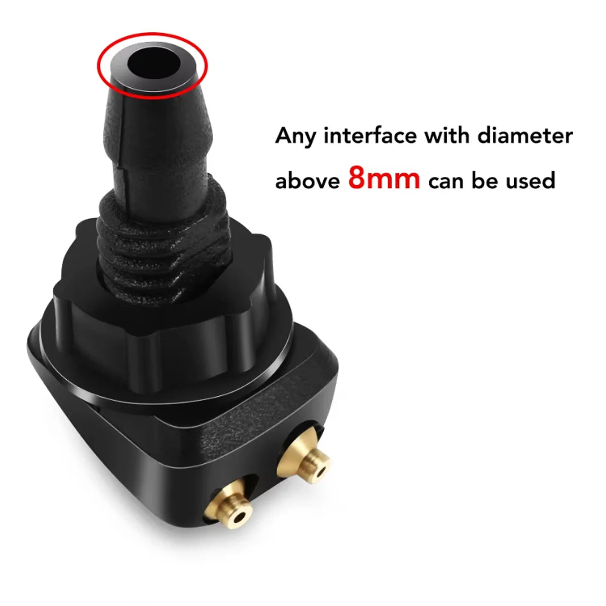 2PCS Front Hood Windshield Cleaning Nozzle Straight Column Truck Car Engine Hood Hole Dual Port Nozzle Compatible With Most