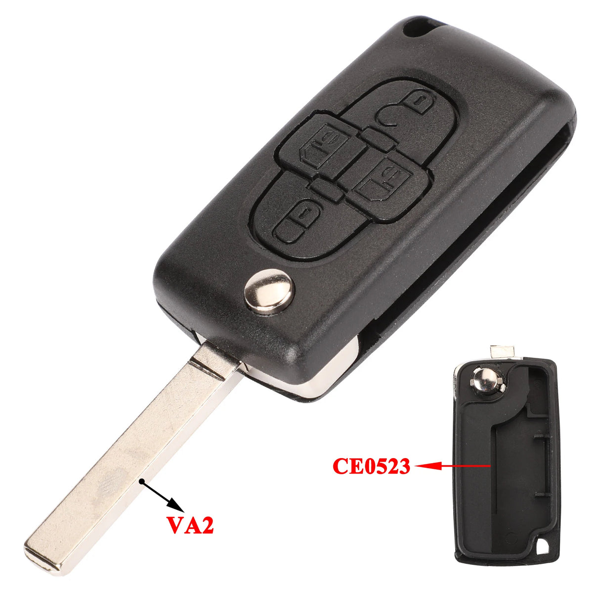 Jingyuqin 2/3 Buttons for Peugeot 207 307 308 407 607 807 For Citroen C2 C3 C4 C5 C6 Auto Remote key Case Va2/Hu83 CE0523 CE0536