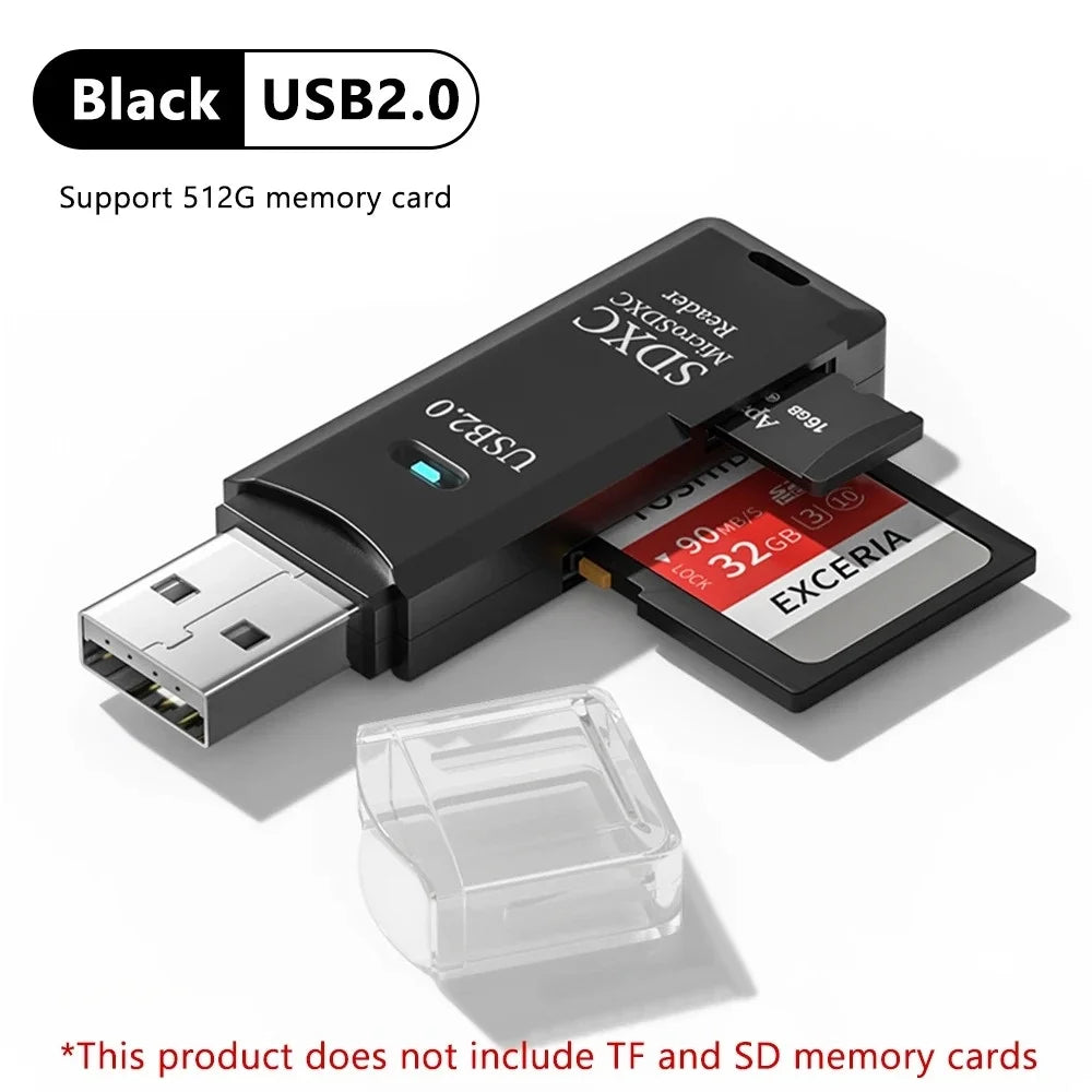 2 IN 1 USB 3.0 /USB 2.0 Card Reader SD TF Card Memory Card Reader High Speed Smart Card reader Adapter For PC Laptop Accessories
