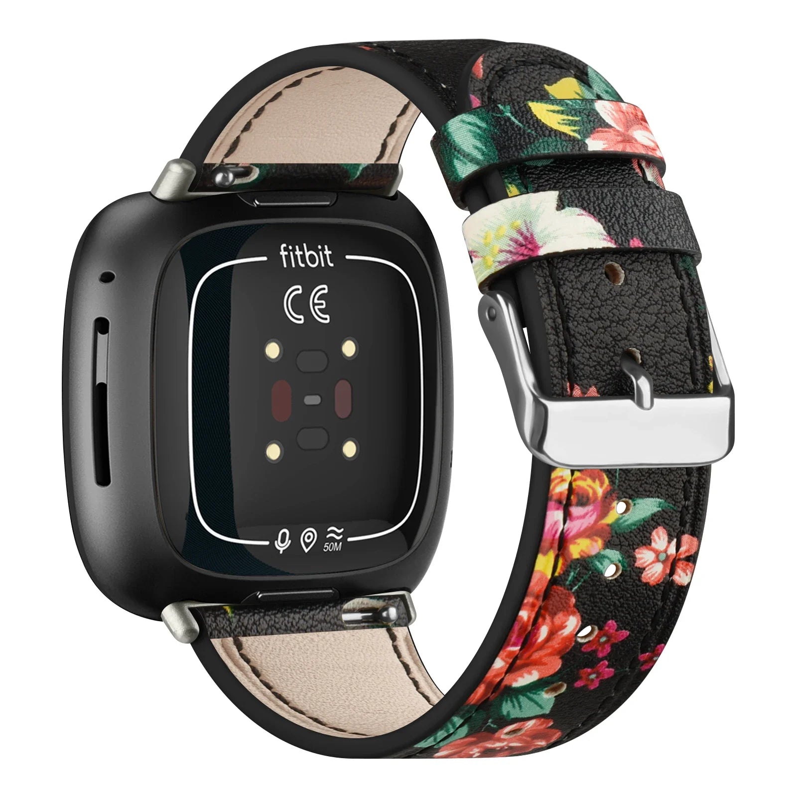 Real Leather Watch Band For Fitbit Versa 3/Versa 4 Strap Bracelet For Fitbit Sense/Sense 2 Band Adjustable Wristband Replacement