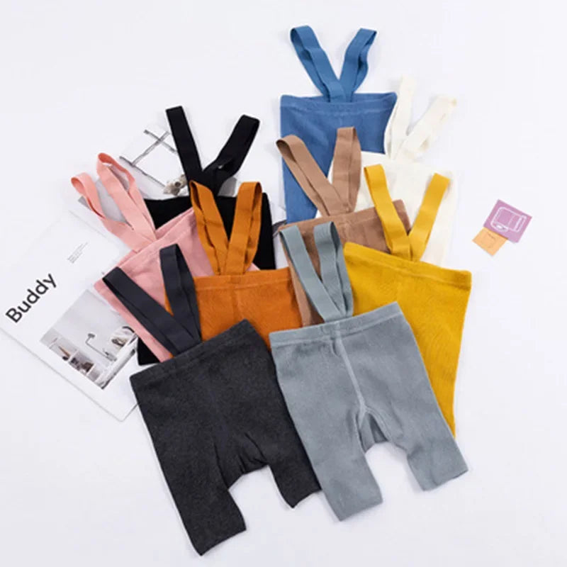 2026 Spring Summer Baby Shorty Tights New Soft Cotton Knit Kids Children Boy Girl Shorts Suspenders Tights