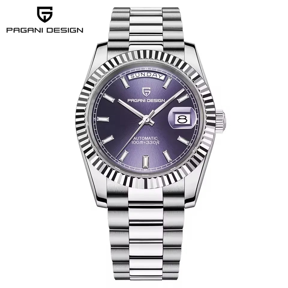 PAGANI DESIGN New Week Calendar Type Watch Japan Movt Waterproof Mechanical Man watch 316L All Steel Luxury Luminous Men watch