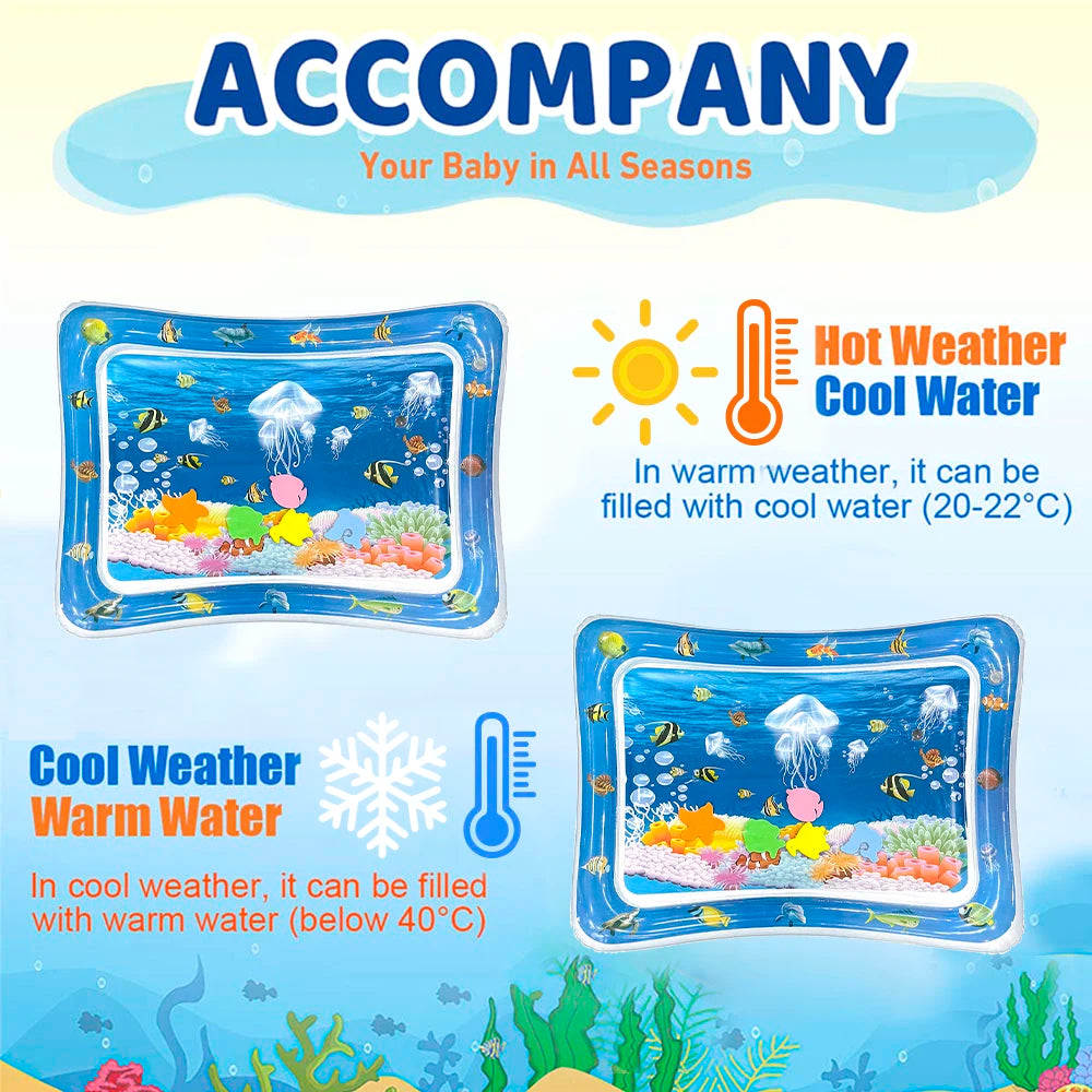 1pc Inflatable PVC Baby Playing Water Mat White Jellyfish Toddler Pad Kids Early Education Activity Toys Mat Cushion Kids Gift