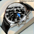 Casual men's quartz watch, fashionable business PU leather watch bracelet combination, suitable for daily use or gift gifts