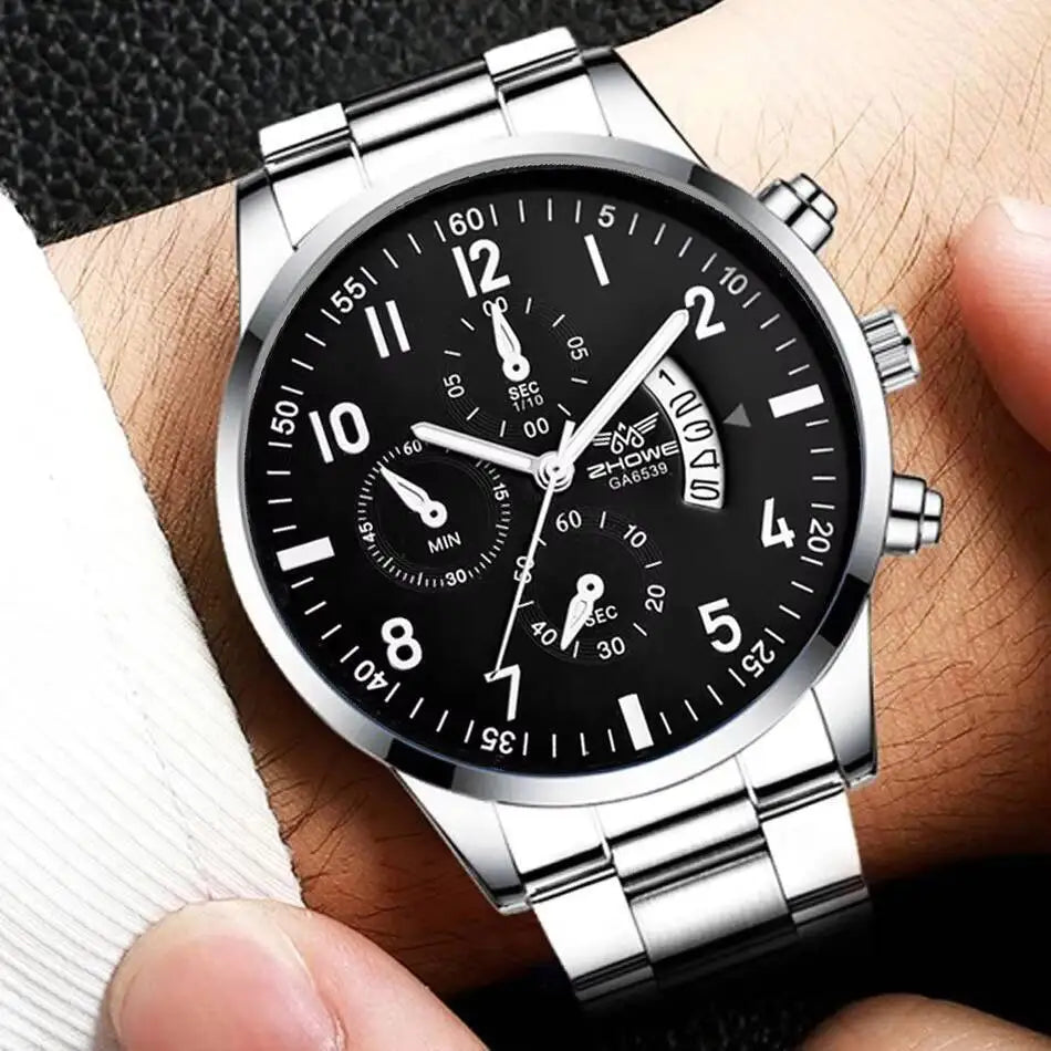 Luxury Men Business Watches Fashion Calendar Quartz Watch Male's Clock Reloj Hombre