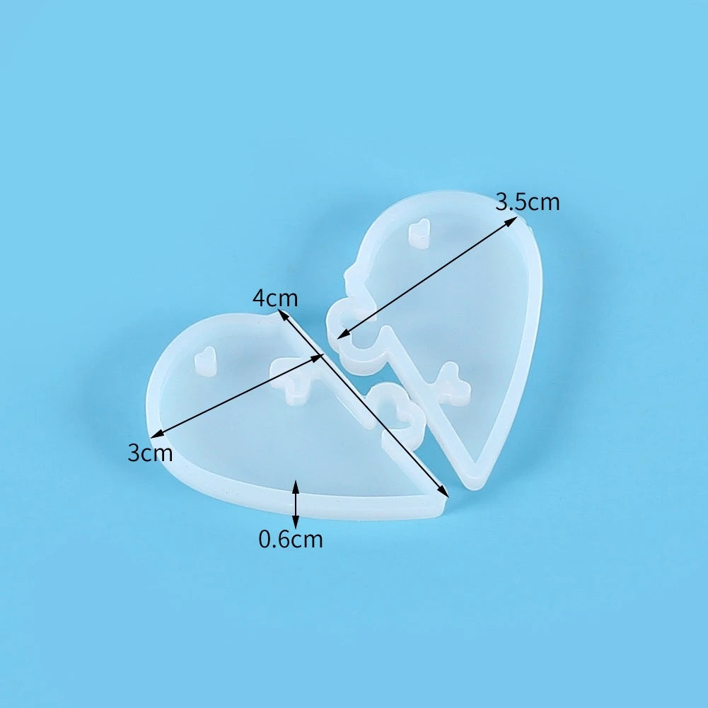 1 Set Heart locks for Lovers Pendant Liquid Silicone Mold Charms Pendant Molds for DIY Epoxy Resin Mould Jewelry Making Tools